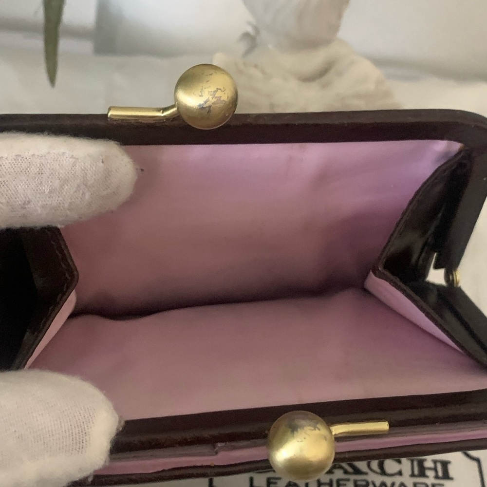 Vintage Coach Madison billfold Brown/Pink Signature Wallet RARE Y2K - Picture 6 of 10